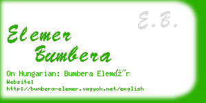 elemer bumbera business card